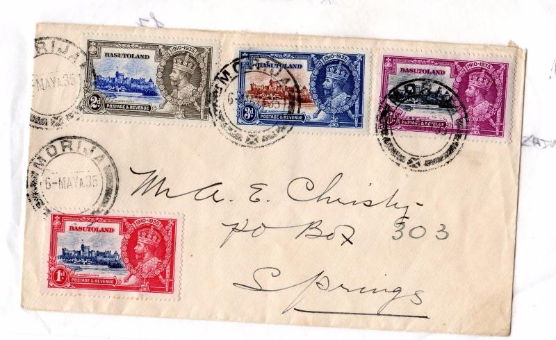 Basutoland 1935 KGV Silver Jubilee Cover to South Africa Postal History X5584