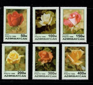 Azerbaijan Sc598-603 1996 Roses stamp set mint NH