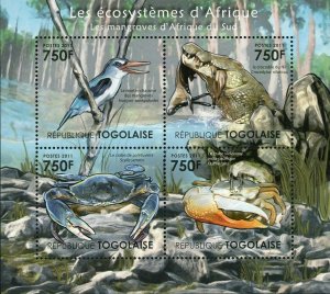 Fauna Mangroves of South Africa Stamp Crab Tree Kingfisher S/S MNH #4161-4164