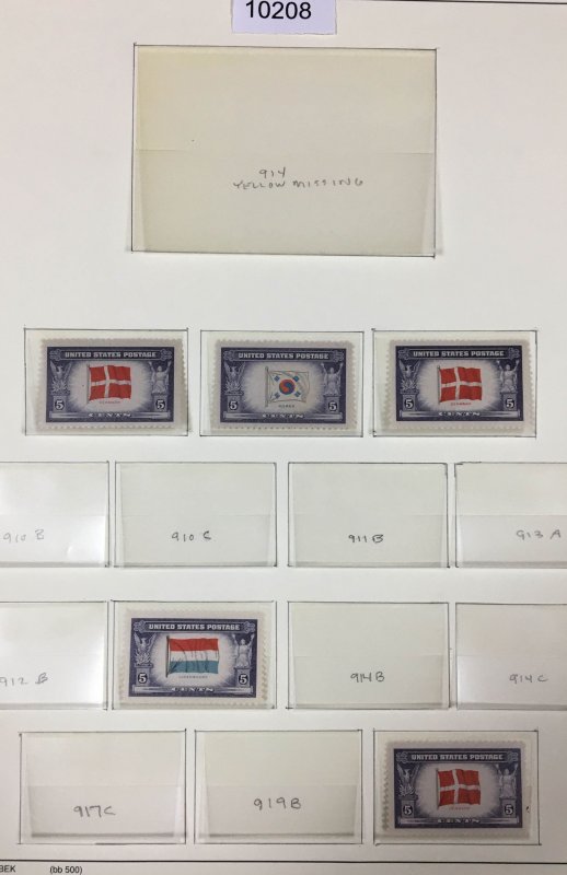 MOMEN: US STAMPS # 912 / 920A 1943-1944 MINT OG NH COLLECTIONS LOT # 10208