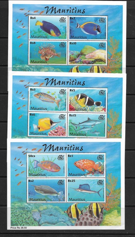 FISH - MAURITIUS #919a-21a  MNH