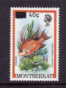 Montserrat-Sc#446-SG#577c-unused NH 10c Hogfish with surcharge error-40c instead