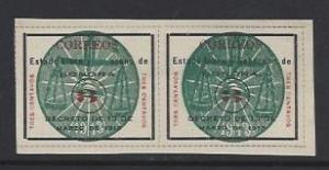 MEXICO CIVIL WAR ISSUES SONARA 1913-14 3c GREEN SEAL Sc No. 343,343b PAIR MNGAI
