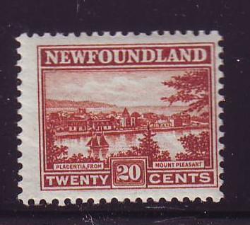 Newfoundland Sc 143 1924 20 cent Placentia stamp mint