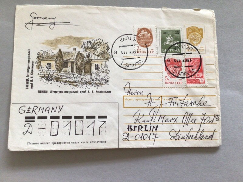 Lithuania Russia multi stamps  to Germany postal cover 66261 