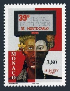 Monaco 2107, hinged. Michel 2440. Television Festival 1999.