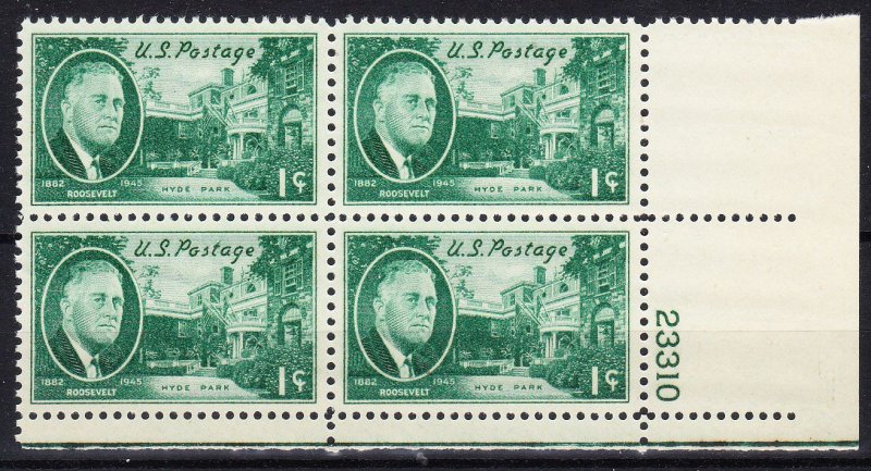 MOstamps - US Scott #930 Mint OG NH Plate Block of 4 - Lot # HS-E506