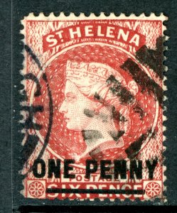 British Colonies 1887 St Helena 1p/6p Red Scott #35 VFU H400 ⭐⭐⭐⭐
