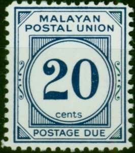 Malaya 1963 20c Blue SGD21ab Chalk P.12.5 Fine MNH
