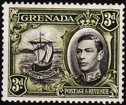 Grenada. 1938 3d S.G.158ab Mounted Mint