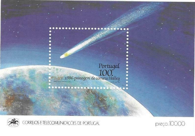 1986    PORTUGAL  -  SG.  MS 2050  -  HALLEY'S COMET   -  MNH