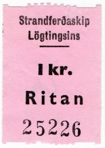 (I.B-CK) Faroe Islands Cinderella : Ferry Parcel Service 1kr (Ritan)