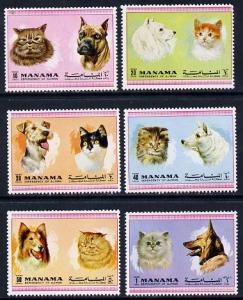 Manama 1972 Cats & Dogs perf set of 6 unmounted mint ...