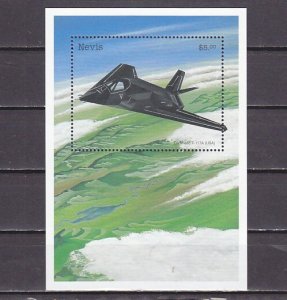 Nevis, Scott cat. 1081. Lockheed F-117A, Aircraft s/sheet. ^