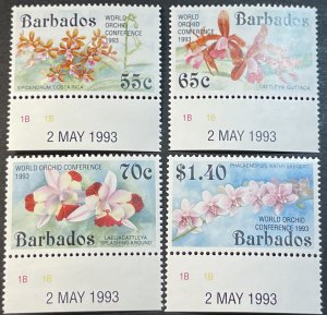 BARBADOS # 826-829-MINT NEVER/HINGED---COMPLETE SET OF PLATE # SINGLES---1992
