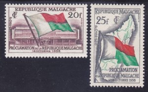 Malagasy Republic 303-04 MNH OG 1959 Flags Proclamation of Republic Set