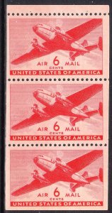 MOstamps - US Scott #C25a Mint OG NH Airmail Booklet Pane - Lot # HS-E430