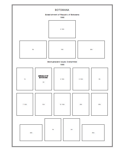 BOTSWANA STAMP ALBUM PAGES 1966-2009 (126 PDF digital pages)