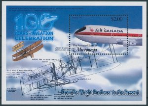 Micronesia Stamps 2003 MNH Aviation 100 Years Boeing 747 Aircraft 1v S/S