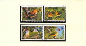 Cook Islands WWF World Wild Fund for Nature MNH stamps Flycatcher birds