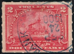 R164 2¢ Documentary Stamp (1898) Used/CDS