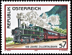 Austria 2001 MNH Stamps Scott 1840 Trains Railways Locomotive