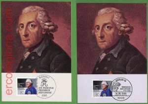 ag7298 - GERMANY - Set of 2 pieces MAXIMUM CARD - 14.08.1986 - ROYALTY-