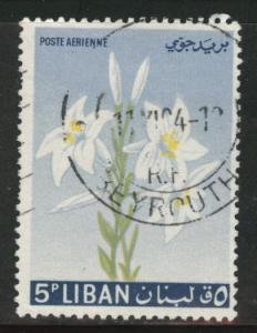 LEBANON Scott C391 used 1964 flower airmail