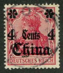 German Offices China SC# 49 China and 4 Cents 4  o/p on issue of Germany Used