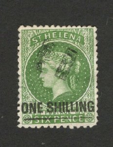 St Hellena - USED - Queen Victoria overprint One Shilling - perf. 12½ ,,