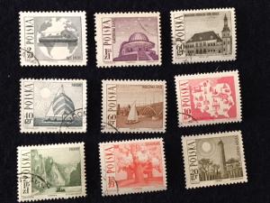 Poland - 1966 – Nine Stamp Set – Used – SC#’s 1439-1447