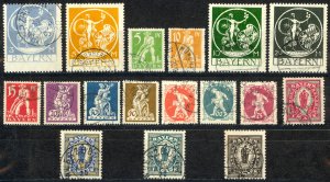 Germany Bavaria Sc# 238-254 Used 1920 Definitives