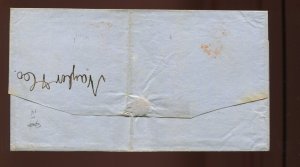 1 Franklin Imperf Used Stamp on Cover Boston to Bangor Maine (LV 1632)