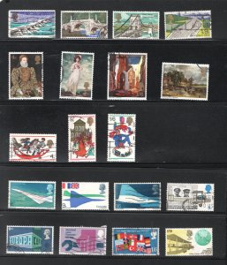 Great Britain #560-3, 568-1, 572-4, 581-3, 584-8  VF, Used, 5 sets ... 2480486