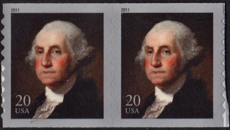 SC#4512 20¢ George Washington Coil Pair (2011) SA