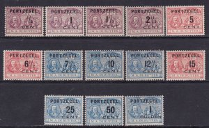 Netherlands Scott J29-J41,  1907 Surcharges, VF, MLH. Scott $134