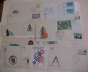 URUGUAY  FDC 15 DIFF. 1974-1992 CACHET UNADDRESSED