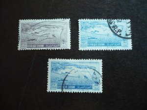 Stamps - Syria - Scott# C158-C159-C161 - Used Part Set of 3 Stamps