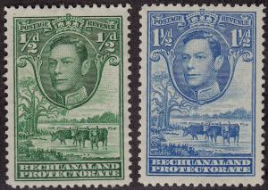 BECHUANALAND MH Scott # 124, 126 King George VI (2 Stamps) -12