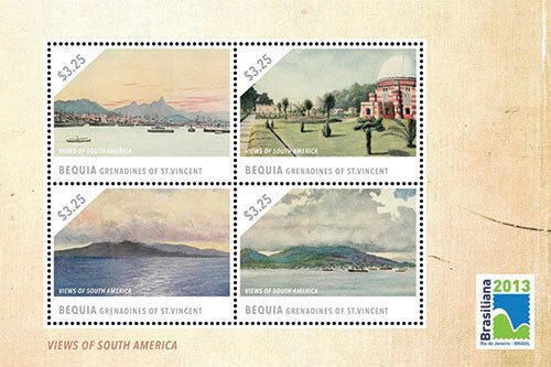 BEQUIA 2013 - VIEWS OF SOUTH AMERICA - SHEET OF 4 STAMPS - MNH