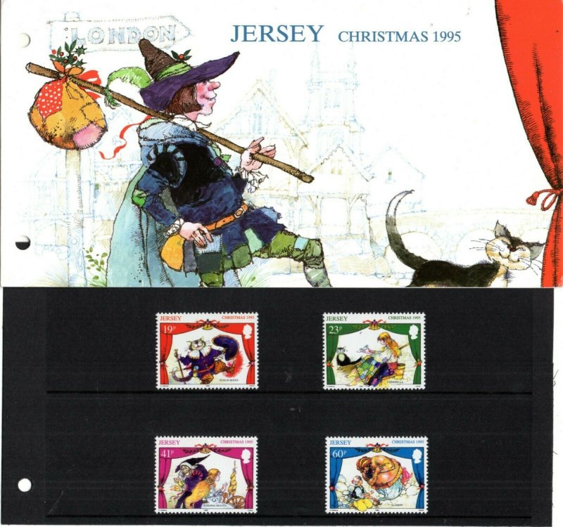 1995 Jersey Sg 727/730 Christmas. Pantomimes Presentation Pack  