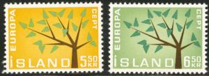 ICELAND Scott 348-9 Mint Europa 1962 set Disturbed Gum