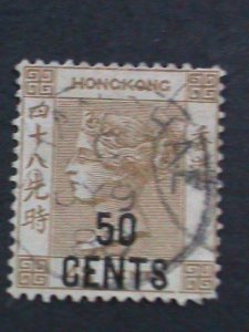 ​HONG KONG-1891 SC#54-131 YEARS OLD-QUEEN VICTORIA-USED VF-KEY STAMP