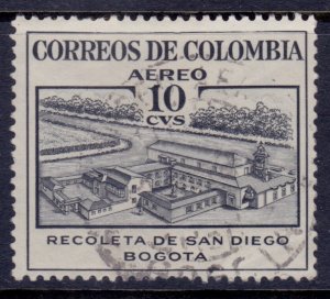 Colombia, 1954, Airmail, RECOLETA DE SAN DIEGO, BOGOTA, 10c, sc#C240, used*