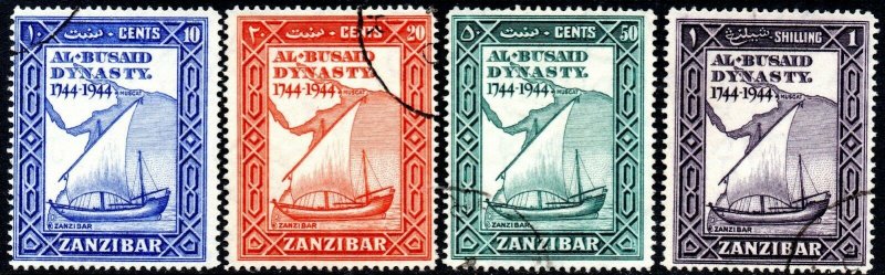 1944 Zanzibar Sg 327/330 Bicentenary of Al Busaid Dynasty Fine Used