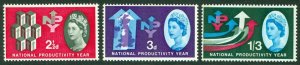 SG 631p-3p National productivity year phosphor set. Fine unmounted mint