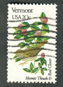1997A Vermont Birds and Flowers used single - bullseye perf 11.25 x 11