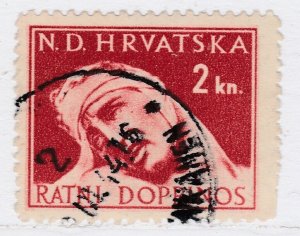 1944 Croatia Charity Tax War Victims 2k Used Stamp A19P10F606-