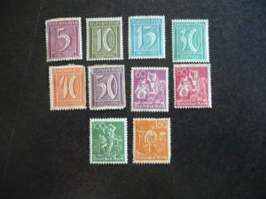 Stamps - Germany - Scott#137-139,141-146,148 - Mint Hinged Part Set of 10 Stamps