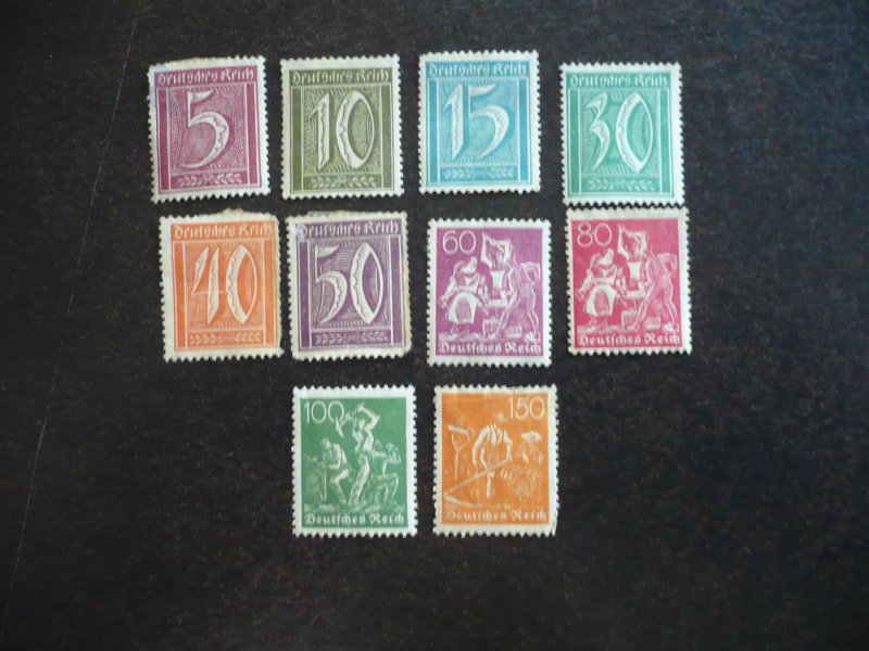 Stamps - Germany - Scott#137-139,141-146,148 - Mint Hinged Part Set of 10 Stamps